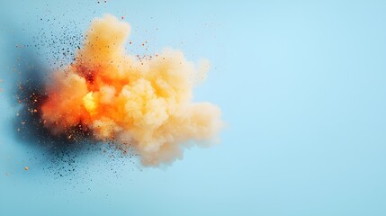 Vivid Fiery in Yellow Black and Red - Dramatic Hazardous Impact on Deep Blue Background for Dynamic Visuals