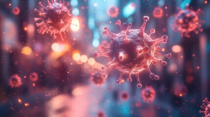 Virus particles floating in room, community transmission	