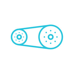 Machine belt icon. Isolated on white background. From blue icon set.