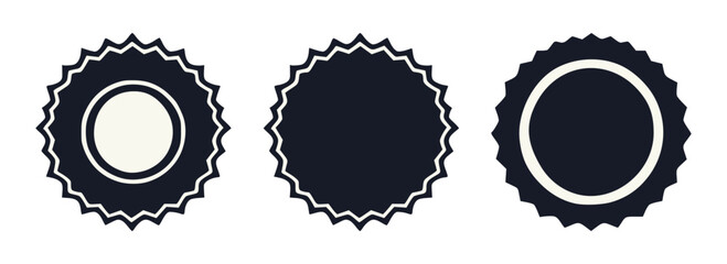 three retro vintage label badge emblem vector illustration template design