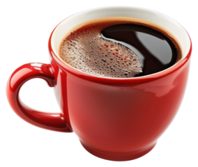 Red cup with black coffee