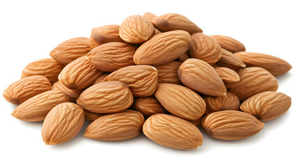 Fototapeta premium Close-Up of Raw Almond Nuts Isolated on White Background design