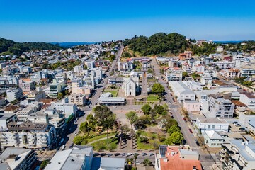 Flores da Cunha - aerial view of the city center of Flores da Cunha RS