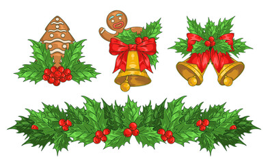 Christmas holidays colorful detailed emblem