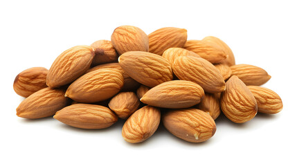 Close-Up of Raw Almond Nuts Isolated on White Background design