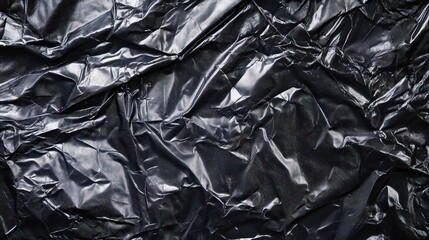 Glossy Black Plastic Foil Texture Background