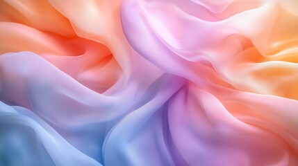 Obraz premium A soft, pastel-colored background with swirling, silk-like fabrics floating in the air, creating an ethereal and dreamy atmosphere