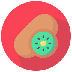 kiwi round flat vector icon