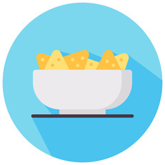 nacho round flat vector icon
