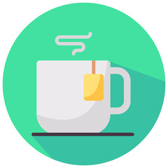 tea round flat vector icon
