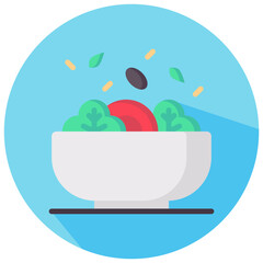 salad round flat vector icon