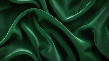Green velor fabric background. Beautiful emerald green velvet fabric with folds background. Green velour fabric.