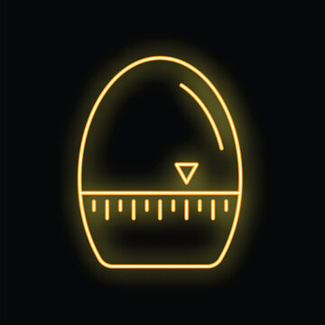 recommend clip art: Neon glowing symbol of kitchen timer counting down on a black background