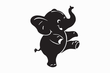 Dancing Elephant vector art illustration
