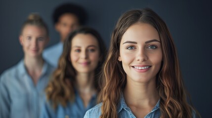 Fototapeta premium Portrait of Smiling Young Professionals in a Business Environment, Team Collaboration and Diversity