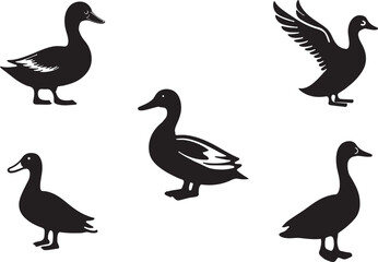 Duck silhouette vector art 