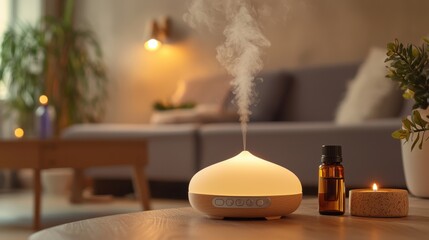 A wellness therapist conducting a guided aromatherapy session for patients in a relaxing spa room with soft lighting and essential oil diffusers