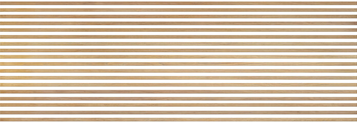 Horizontal slatted wood texture for interior decoration, textured wallpaper background, texture backdrop for architectural 3d rendering, PNG transparent.
