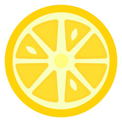 Vector Lemon slice illustration on white background
