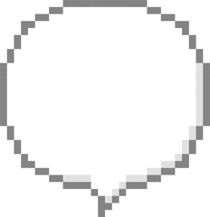 Obraz premium 8bit retro game pixel speech bubble balloon icon sticker memo keyword planner text box banner, flat png isolated transparent element design