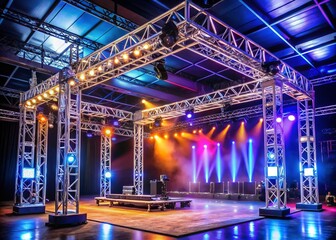 Fototapeta premium Versatile Lighting Truss Systems for Events and Productions with Adjustable Heights and Designs