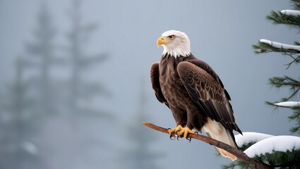 Obraz premium Majestic American Bald Eagle in Wildlife and Nature