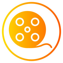 Fototapeta premium film reel gradient icon