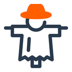 Scary Scarecrow with Orange Hat