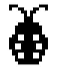hand drawn bug icon in pixel art. retro cartoon style.