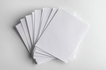 Blank A4 Stacked Paper Mockup isolated created with Generative AI