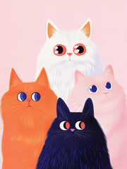 Poster Wall art Acrylic Retro Delicate shades Postcard Cute Lovely Beautiful Woman Aesthetics Portrait Close-up