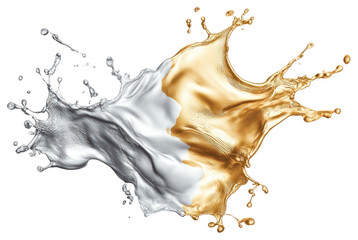 Silver and gold splash abstract art accessories.