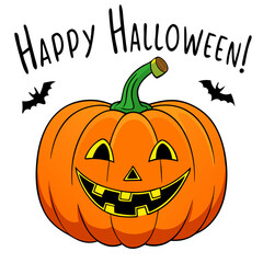 Happy Halloween Pumpkin Illustration 