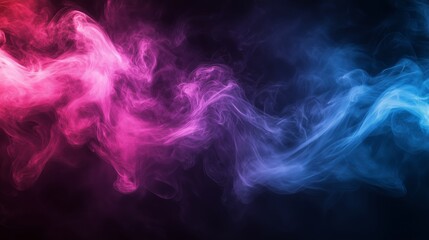 Black background with neon pink and blue smoke