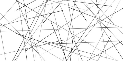 Random chaotic lines abstract geometric pattern. Vector black diagonal crossed lines for modern contemporary art backdrop white design