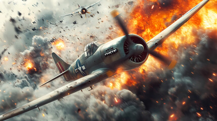 Generative AI, High-Speed WWII Dogfight in Action