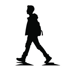 silhouette of a person with a backpack