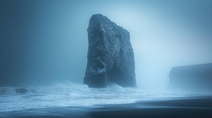 Mystical Sea Stack in Fog