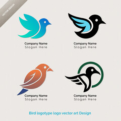 Obraz premium Elegant Bird Logotype - Vector Art Logo Design