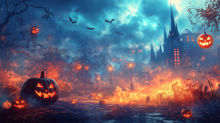 Fototapeta premium ハロウィンの背景素材