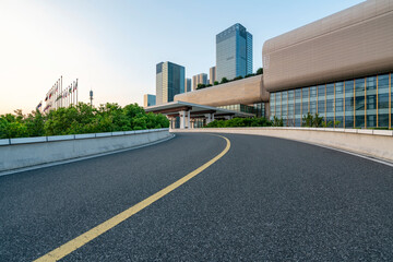 Empty highways and modern architecture