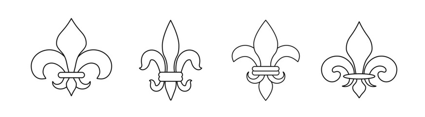 Black heraldic french lily. Medieval heraldic flower. Dark Fleur de lis logo. Traditional dynasty emblem. © Богдан Скрипник