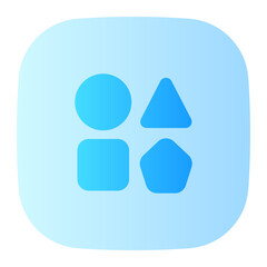 Shapes icon. shapes, circle, triangle, square, pentagon, geometric, diverse, geometry, geometrical, round. Vector icon illustration