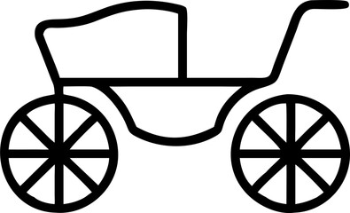siluette of a carriage, icon outline