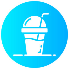 milkshake round glyph vector icon