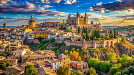 Obraz premium Vibrant Colors of Spain: A Stunning Display of Nature, Architecture, and Cultural Richness