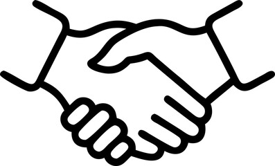 handshake close up, icon outline