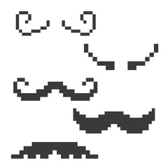 Fototapeta premium black hairy moustache pixel art