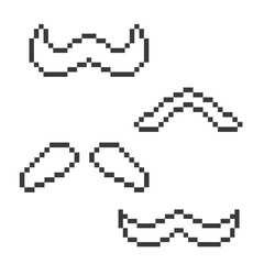 black hairy moustache pixel art