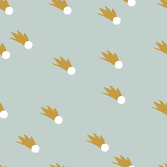 Vector comet seamless pattern. Stylish cosmos backdrop in neutral colors. Geometrical simple monochrome repeated background.